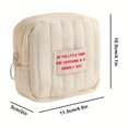 thumbnail image 1 of 1 Pc Simple Red Letter Patched Small Carry All Pouch  Zipper Makeup Bag  Versatile Lipsticks  Bag, 1 of 5