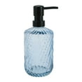 thumbnail image 1 of 1 Pc Simple Twill Lines Soap Pump Dispenser for Bathroom 450ml Clear Blue Black, 1 of 6