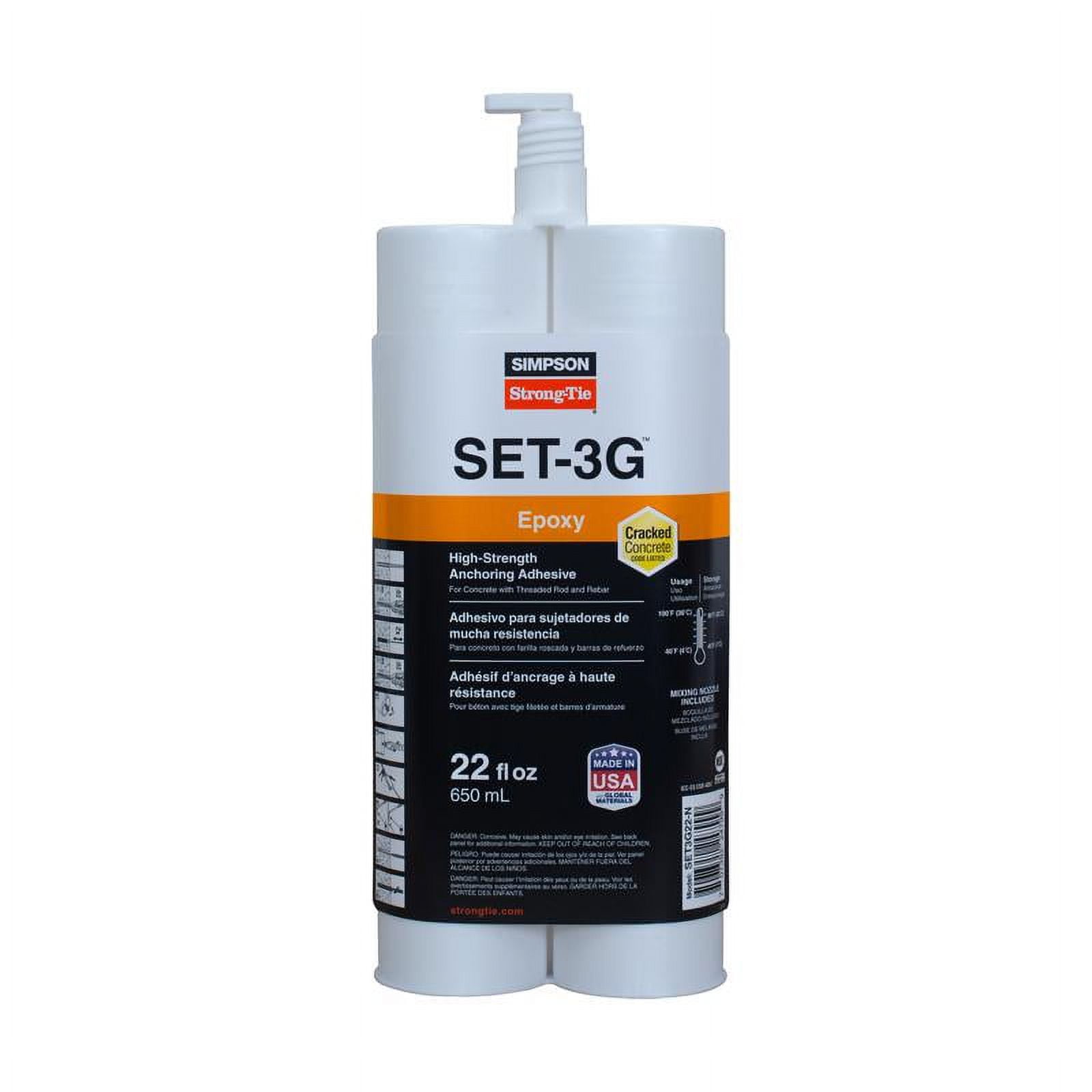 1 Pc, Simpson Strong-Tie Set-3G Plastic Concrete Anchoring Epoxy