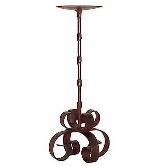 1 Pc Siriana Candle Holder Iron 12 Inch / 5.5 in. wide base*4 in. diameter top plate*12.5 in. tall