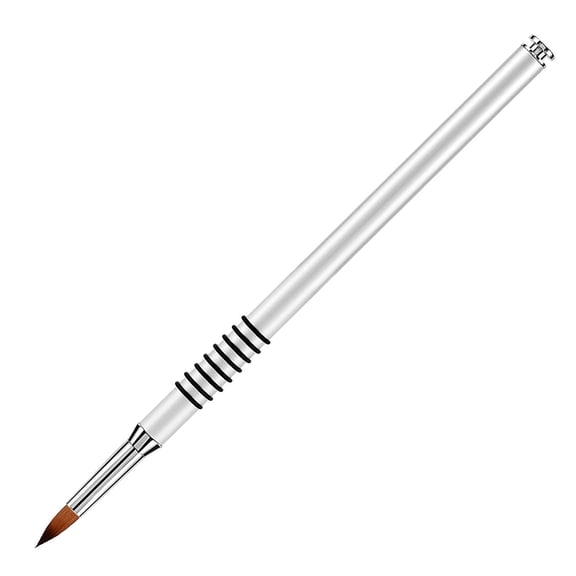 1 Pc Size 2 3D Nail Art Brush Acrylic Powder Silver Metal Non Slip Handle Manicure