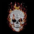 thumbnail image 1 of 1 Pc Skull with Flame Pattern Rhinestone Iron on Hotfix Transfer Decal Bling DIY Patch Clothing Repair Applique T-Shirt Vest Shoes Hat Jacket Decor Clothing DIY Accessories, 1 of 9