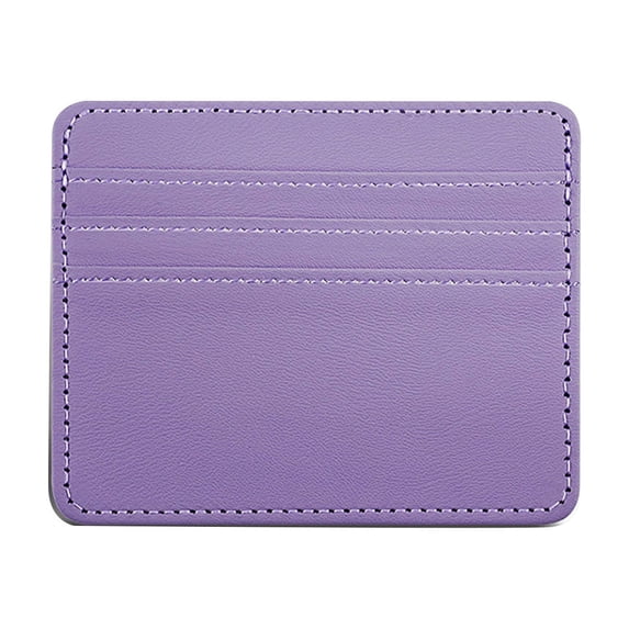 1 Pc Slim Minimalist Front Pocket Wallet, Credit Card Holder Slim Wallet Leather Minimalist Wallet with ID Window, Blocking Credit Card Holder Card Cases for Men Women, 3.94"x3.15", Purple