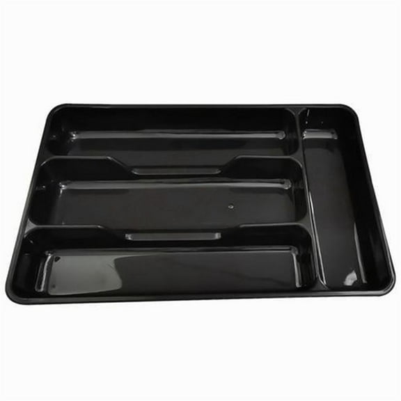 1 Pc Small Cutlery Utensil Silverware Kitchen Drawer Organizer Tray Cutlery Tray Designed for RV and Compact Kitchen Drawers Easily Organize and Store Kitchen Flatware, 10.7x6.9 Inch, Black