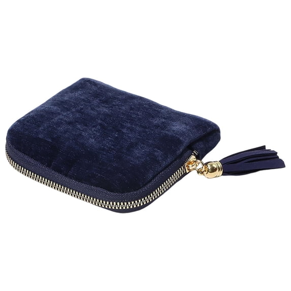 1 Pc Small Travel Jewelry Case, Soft Jewelry Organizer, Portable Jewelry Travel Pouch Box Bags With Zipper&Tassel, Necklace Bangles Storage Ring Pouch, 5.32x4.72x1.18 Inch