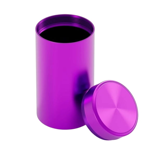 1 Pc Smell Proof Containers, Aluminum Storage Jar Portable Airtight Container Bottle, Mini Tea Tins for Spices, Coffee, Teas, Herb Traveling, 2.4x4.7 Inch, Purple