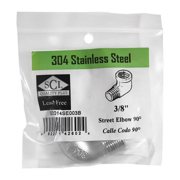 1 Pc, Smith-Cooper 3/8 In. Fpt X 3/8 In. D Mpt Stainless Steel Street Elbow