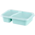 thumbnail image 1 of 1 Pc Snack Containers, Colorful 2 Compartment Reusable Snack Bento Box Rectangle Meal Prep Food Containers for Adults Office and Travel, 9.06x5.91x2.17 Inch, Green, 1 of 9