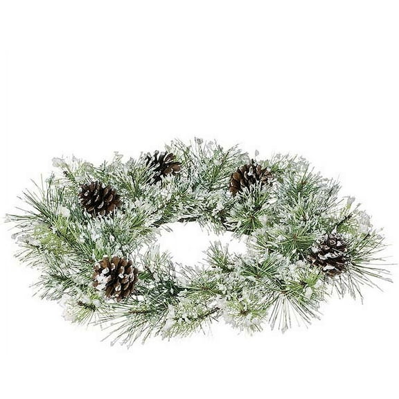 1 Pc, Snow Pine Candle Rings 6.5 Inch for Pillars, & Jars During Christmas Time