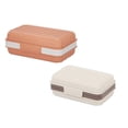 thumbnail image 1 of 1 Pc Soap Holder, Travel Soap Container with Lid, Portable Bar Soap Case, Period Kit Leakproof Soap Box with Perforations, Soap Dishes for Traveling, Camping, Gym, 4.72x2.99x1.96 Inch, Orange + Beige, 1 of 8