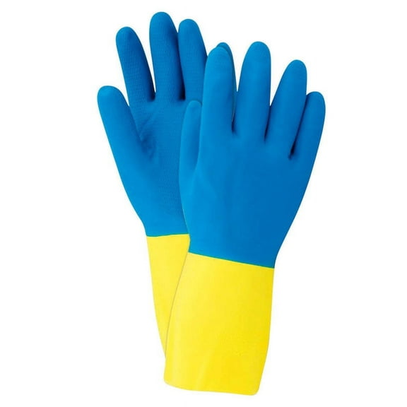 1 Pc, Soft Scrub Neoprene Cleaning Gloves L Blue 1 Pair