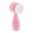 thumbnail image 1 of 1 Pc Soft Silicone Synthetic Fiber Wool Cleansing Brush Double Side Pink 4.45"x1.69", 1 of 2