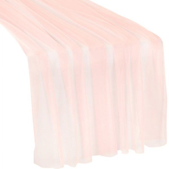 1 Pc, Soft Tulle Table Runner Extra Long 30" x 16Ft - Blush for Wedding Receptions, Bridal and Baby Showers, Dinner Parties, Anniversaries, Birthdays