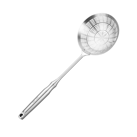 1 Pc Solid Stainless Steel Spider Strainer Skimmer Ladle Good Grips Spider Scoop & Strain Skimmer for Cooking and Frying, Kitchen Utensils Wire Strainer Pasta Spoon, 15.75"x5.24", Small