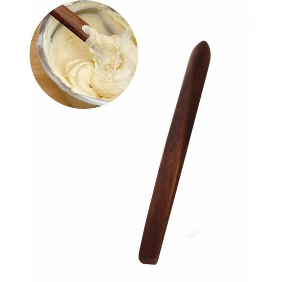 1 Pc Sourdough Bread Mixing Spurtle,11 Inch Acacia Wooden Stir Stick,Easy to Use Bread Making Tool,Paddle Stirring Stick for Kitchen Cooking,Brown Reusable Small Rolling Pin