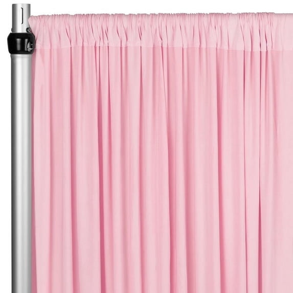 1 Pc, Spandex 4-Way Stretch Drape Curtain 10Ft H x 60" W - Pink for Wedding Ceremony, Head Table Backdrop, Dessert Buffet, or Gift Opening Stage