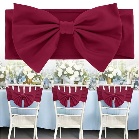 1 Pc Spandex Chair Sashes for Wedding Elastic Chair Bows Sashes Universal Decorative for Party Baby Shower Ceremony Reception Banquet Decorations