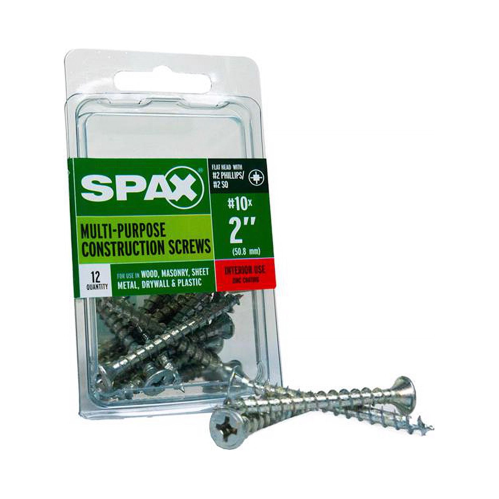 1 Pc, Spax Multi-Material No. 10 Label X 2 In. L Unidrive Flat Head ...