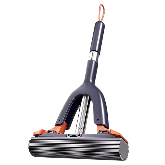 1 Pc Sponge Mop Squeeze Mop Sponge Mops for Floor Cleaning Easy Squeeze Roller Mops Multi-Functional mini Desktop mop for Kitchen Bathroom, 14.96x7.87 Inch, Dark Gray