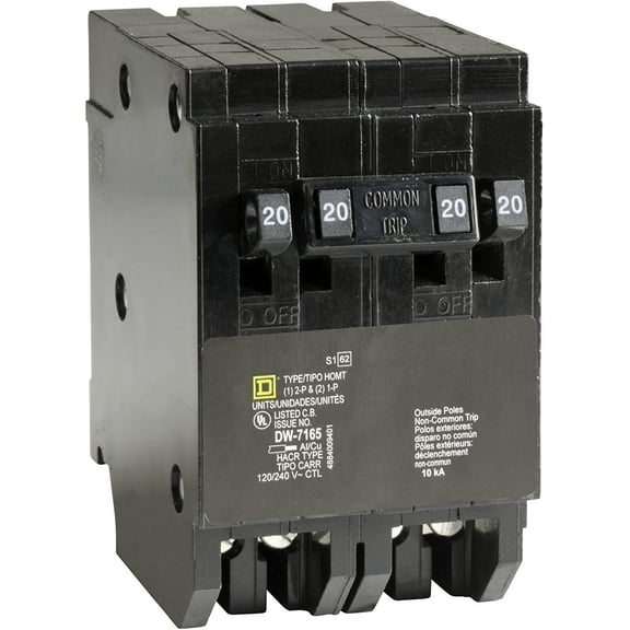 Square D Homeline Quad-Pole Tandem Circuit Breaker HOMT2020220CP - 20 Amp 240V 220 Breaker