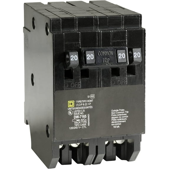 Square D by Schneider Electric HOMT2020220CP Circuit Breaker, As shown in the image