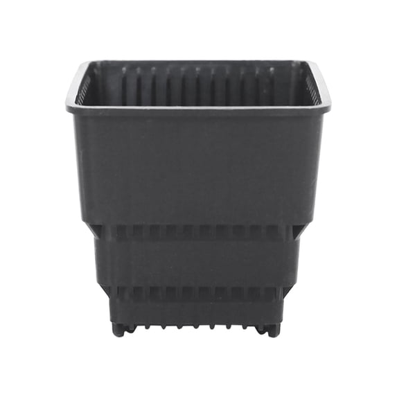 1 Pc Square Plastic Flower Containers with Drainage, Mini Root Control Nursery Pots for Succulent Seed Starting and Indoor Gardening, Black, Large