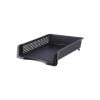 1 Pc Stackable Paper Tray Durable Plastic Letter Tray Basket Stackable Letter Organizer Desk Tray Open Mesh Ventilated Design for Desktop File & Document Storage, 12.8"x9.84"x2.16", Black