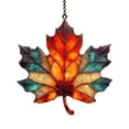 thumbnail image 1 of 1 Pc Stained Glass Acrylic Maple Leaf Ornament, 3.15 inch Fall Maple Leaf Hanging Decorations, Fall Tree Ornament, Halloween Stained Glass Decoration, Autumn Maple Leaves Decor for Home, 1 of 4