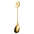 thumbnail image 1 of 1 Pc Stainless Steel Coffee Spoon with Star and Moon Design Dessert Spoon Tableware Kitchen Tools Mini Demitasse Espresso Spoons for Sugar Tea Drink Ice Cream Stirring, 4.92x0.94 Inch, Gold Spoon, 1 of 9