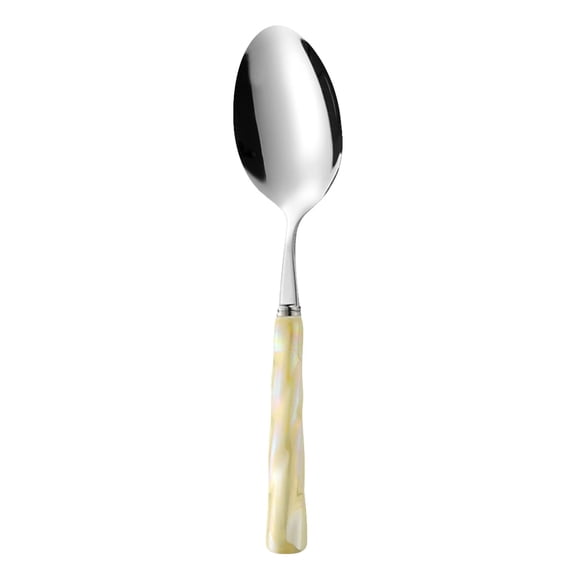 1 Pc Stainless Steel Flatware Spoon Fun Handle Flatware Dinner Spoon, Salad Spoon&nbsp;Silverware Dinner Spoon Dessert Spoon Mirror Finished Metal Salad Spoon for Home Dining, 7.01"， Yellow Spoon