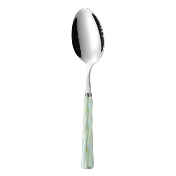 1 Pc Stainless Steel Spoon with Ceramic Handle Dessert Spoons Tableware Kitchen Spoon Mini Coffee Spoons Tea Spoons for Dessert Appetizers, Salad, Fruit, 7.01x1.65 Inch, Green Spoon