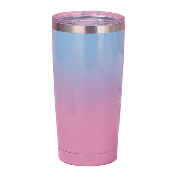 1 Pc Stainless Steel Tumbler Birthday Gift Tumbler Cup Steel Insulated Coffee Travel Mug Cup Insulated Water Bottle CuteTumbler Water Bottle for Gift Home Travel Work, 20 OZ, Blue To Pink Gradient