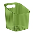 thumbnail image 1 of 1 Pc Storage Organizer Bins Wall Mounted Shower Caddy, Bathroom shelves Stackable Clear Plastic Toothbrush Holder Adhesive Hanging Bin for Bathroom, Kitchen, Cabinet, 3.85x3.77x4.33 Inch, Green, 1 of 9