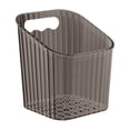 thumbnail image 1 of 1 Pc Storage Organizer Bins Wall Mounted Shower Caddy, Bathroom shelves Stackable Clear Plastic Toothbrush Holder Adhesive Hanging Bin for Bathroom, Kitchen, Cabinet, 3.85x3.77x4.33 Inch, Gray, 1 of 9