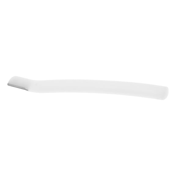 1 Pc Straight Handle Short Type Eyebrow Trimmer for Bathroom Travel Hotel White ABS Stainless Steel