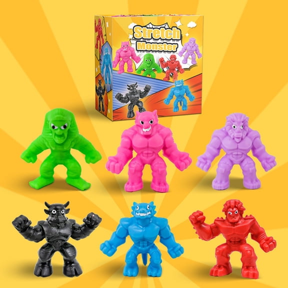 1 Pc Stretch Monster Squeeze Sensory Stress Relief Figurines, Random Style Mini Elastic Decompression Ornaments, Treasure Box Fillers, Classroom Reward Bag Fillers, Small Prize Supplies,Random color