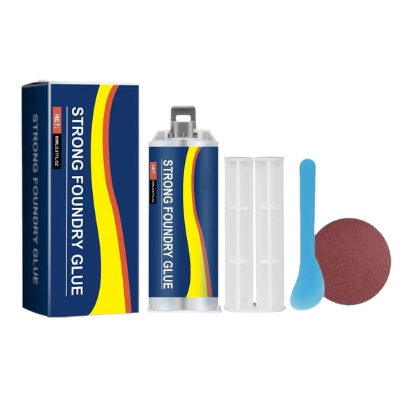 1 Pc Strong Foundry Glue, High Temperature Resistant Metal Repair Glue, Premium Liquid Welding Filler, Reinforced Casting Adhesive for Metal Defects and Repairs, 1.88x4.92 Inch, Blue