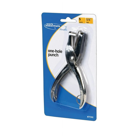 1 Pc, Swingline Work Essentials 5 Sheet Capacity Single Hole Paper Punch Silver