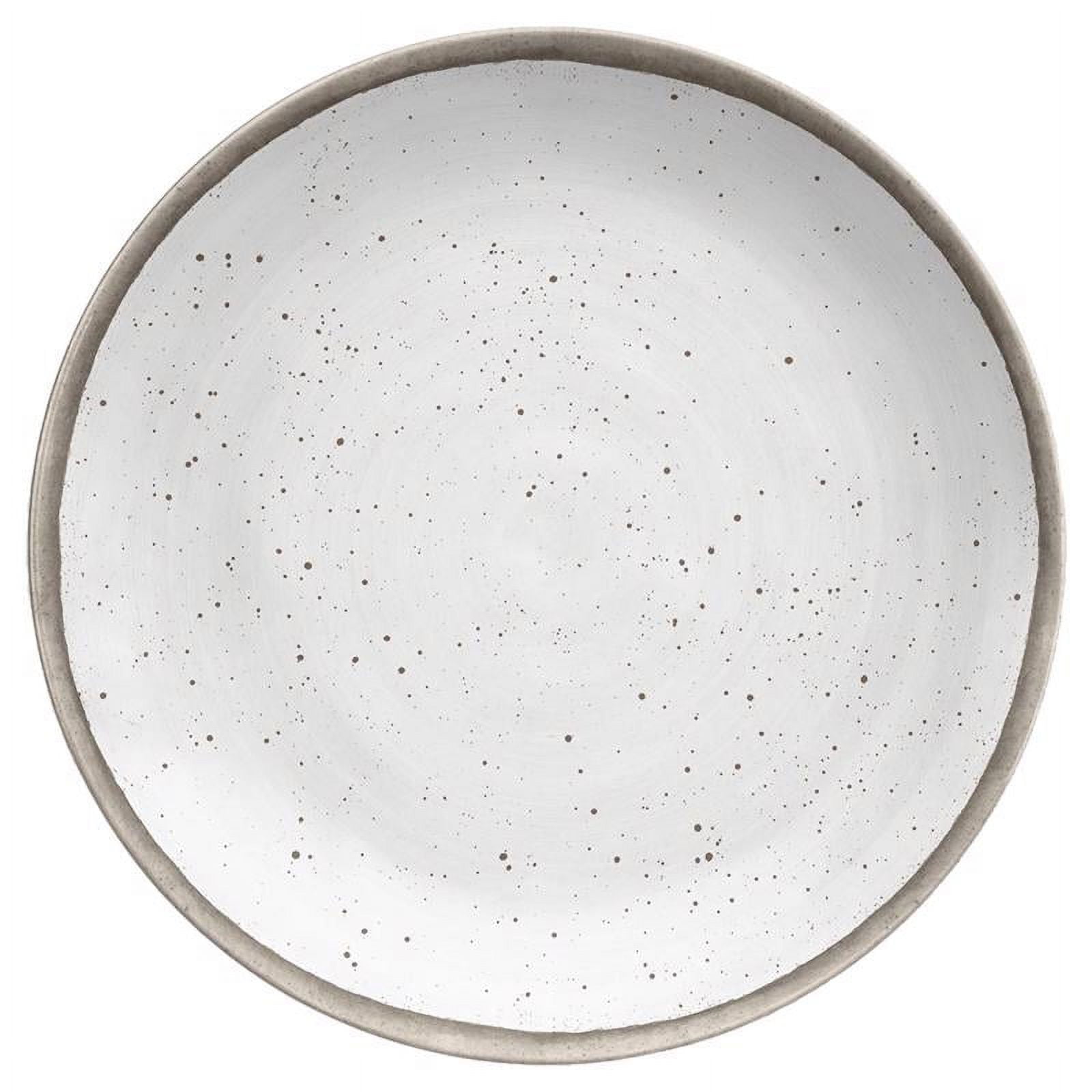 Gray and White Melamine Kiln Round Dinner Plate
