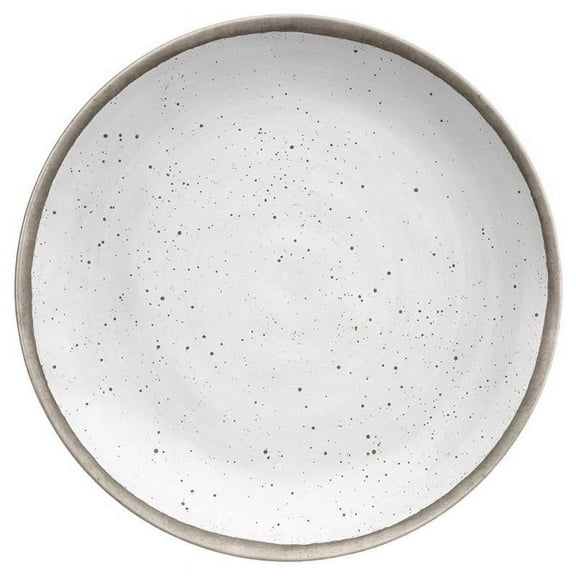 1 Pc, Tarhong Gray/White Melamine Kiln Dinner Plate 1 Each