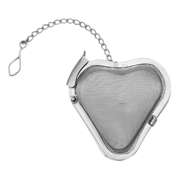 1 Pc Tea Infuser, Heart-Shaped, Stainless Steel Mesh Loose Tea Strainer for Loose Leaf Tea and Mulling Spices Endurance Collection Mesh Loose Leaf Tea Strainer/Infuser Ball, 2.36x2.16 Inch, Silver