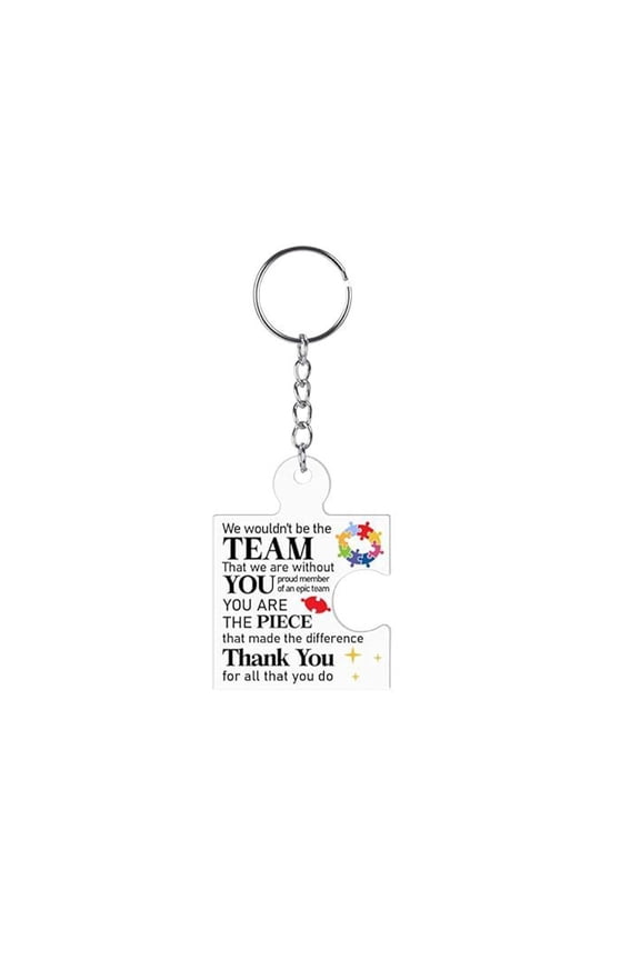 1 Pc Team Appreciation Gifts Bulk for Coworker Employee Staff, Thank You Keychains Gift Set, Acrylic Puzzle Piece Keychains, Bulk Thank You Keychains, Gift Set for Employee, Staff, Teamwork