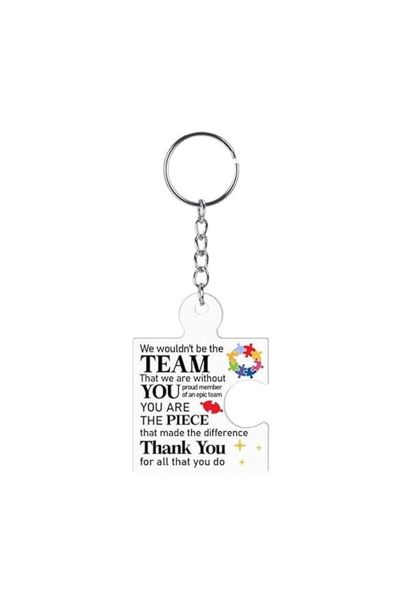 1 Pc Team Appreciation Gifts Bulk for Coworker Employee Staff, Thank You Keychains Gift Set, Acrylic Puzzle Piece Keychains, Bulk Thank You Keychains, Gift Set for Employee, Staff, Teamwork
