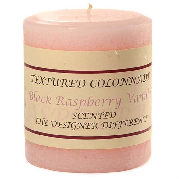 1 Pc Textured 3x3 Black Raspberry Vanilla Pillar Candles 3 in. diameterx3.25 in. tall