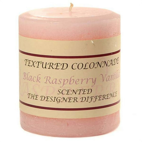 1 Pc Textured 3x3 Black Raspberry Vanilla Pillar Candles 3 in. diameterx3.25 in. tall