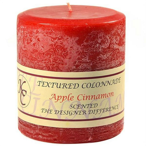 1 Pc Textured 4x4 Apple Cinnamon Pillar Candles 4 in. diameterx4.25 in. tall