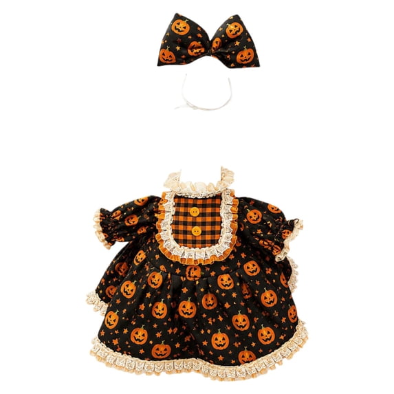 1 Pc Thanksgiving Pilgrim Porch Goose Outfits, 15.75" X 13.78" Autumn Pumpkins Goose Costumes, Fall Pumpkins Dresses Clothes, Apron & Bonnet Costume for Goose Statues, Thanksgivng Garden Decor