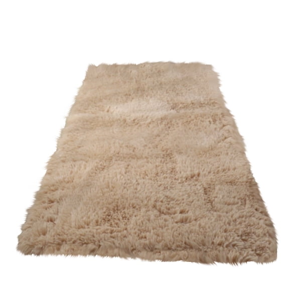 1 Pc Tie-Dyed Fluffy Shag Large Bedroom Rug Area Rugs for Bedroom Living Room, Fluffy Fuzzy Shag Rug Soft Plush Carpet, Indoor Washable Floor Rug for Room Dorm Home Decor, 19.69x47.24 Inch, Beige