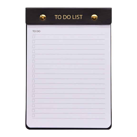 1 Pc To Do List Notepad, 5.12"x7.48" Top Screw Bound Daily Planner Pad with Checkboxes, Tear Off Task Checklist Notebook, Black