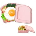 thumbnail image 1 of 1 Pc Toast Shape Sandwich Box,Sandwich Containers for Picnic,Sandwich Box for Lunch Box,Sandwich Box Plastic Container with Lid,Sandwich Keeper for Adults Prep Microwave (Pink), 1 of 7